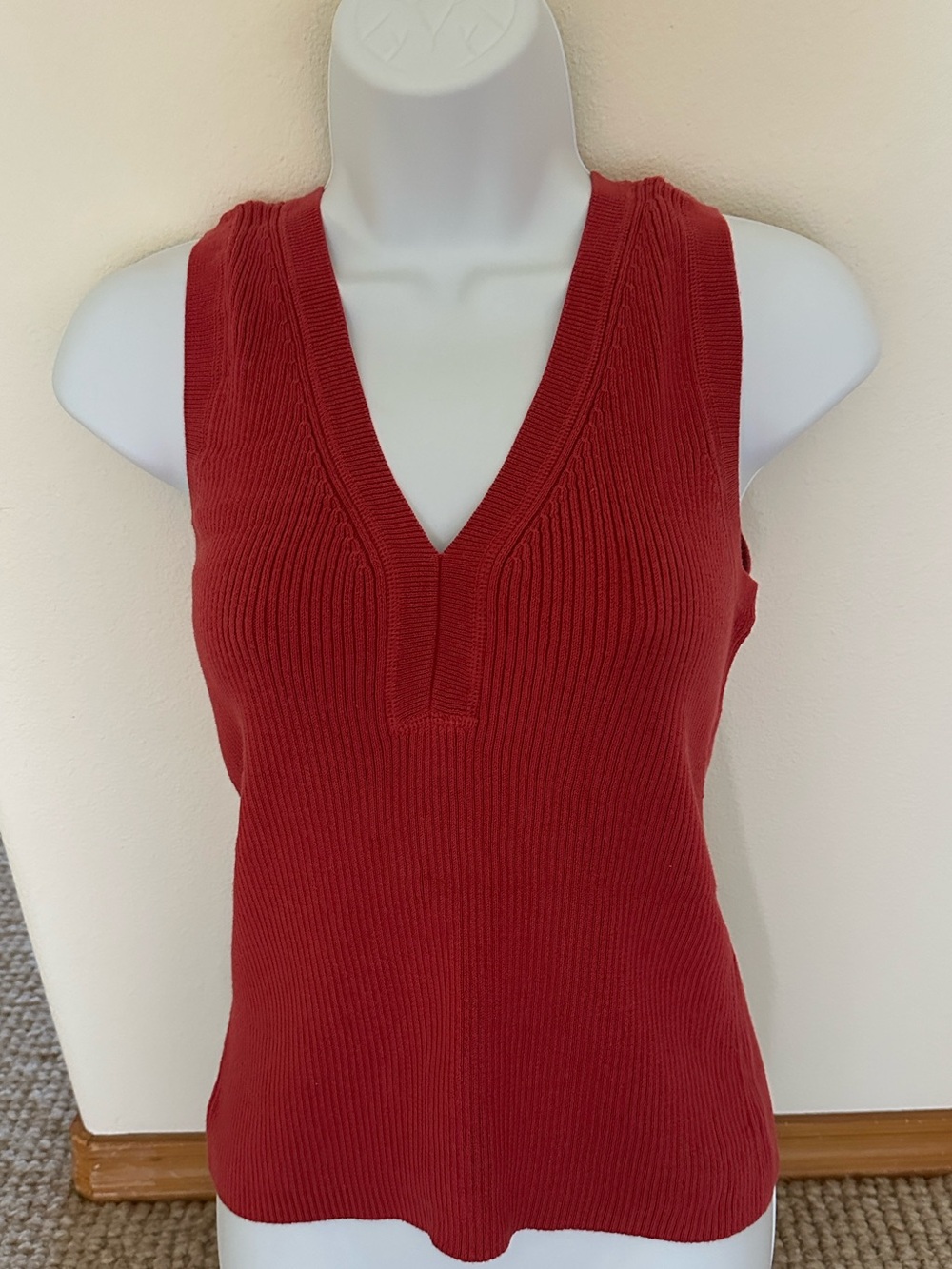 JEANNE PIERRE V-Neck Sweater Knit Top